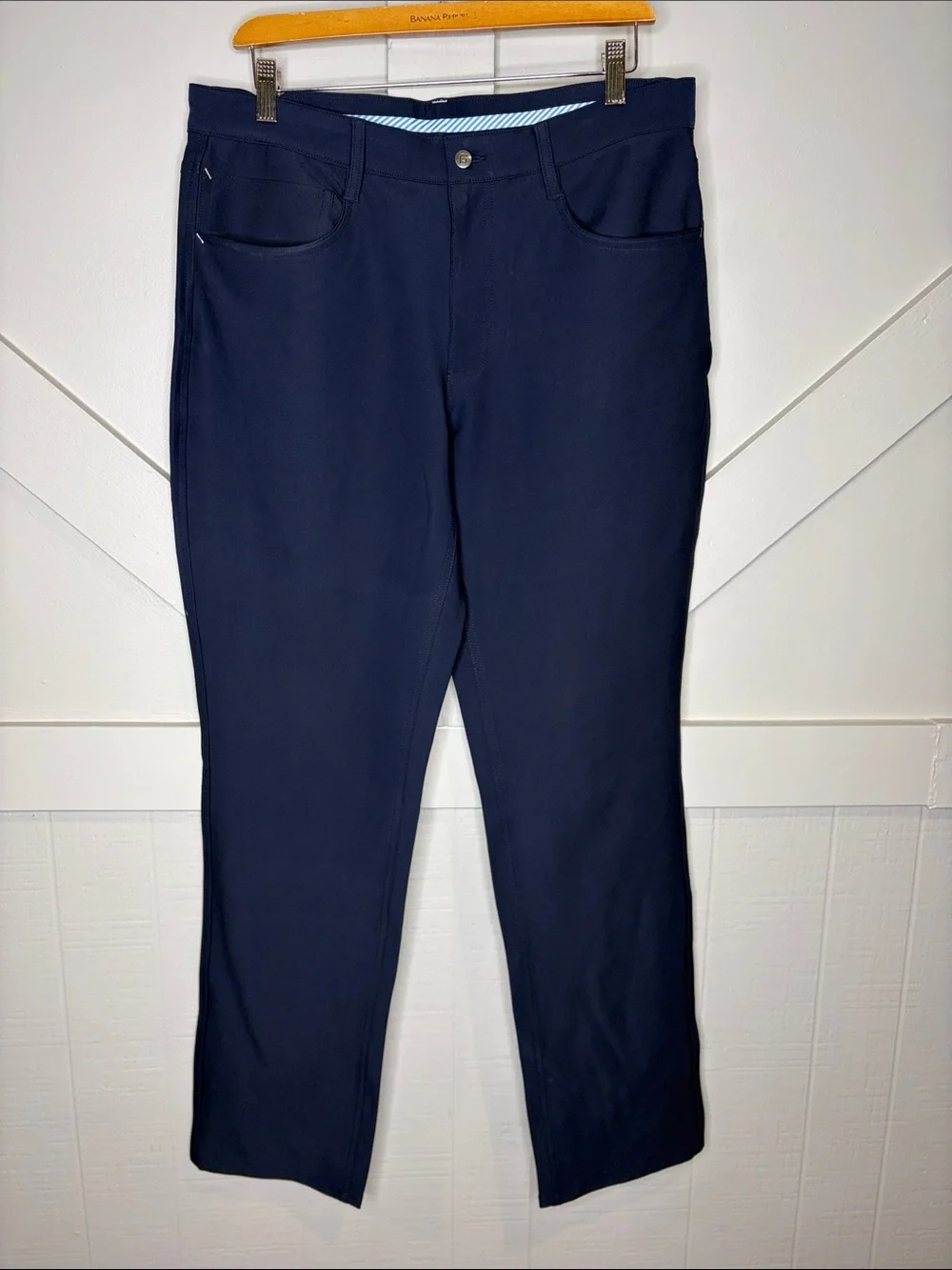 FootJoy Men's Performance Golf Pants Navy Blue Stretch Athletic Fit 33x32 Office